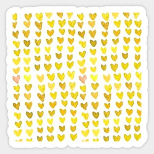 Brush stroke hearts - yellow Sticker